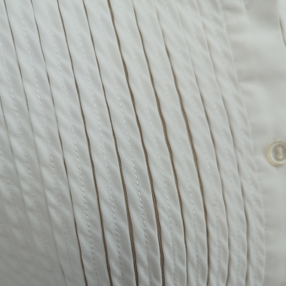 Conrad C Striped Pleats Button Down Top White Size 6P preppy Business casual - Picture 4 of 10